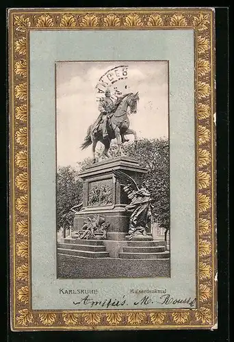 Passepartout-AK Karlsruhe, Das Kaiserdenkmal