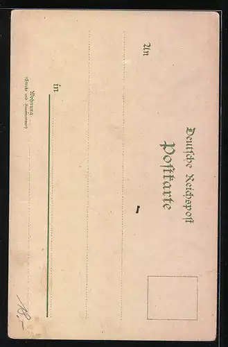 Lithographie Karlsruhe, Stadtgarten mit Lauterberg, See und Festhalle