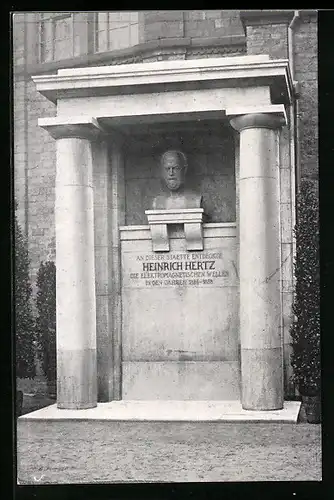 AK Karlsruhe, Heinrich Hertz-Denkmal, Einweihung 1925