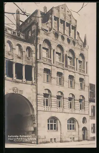 AK Karlsruhe, Gebäude am Kaiserplatz