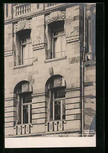 AK Karlsruhe, Gebäude am Kaiserplatz