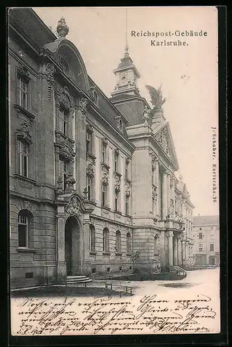AK Karlsruhe, Reichspost-Gebäude