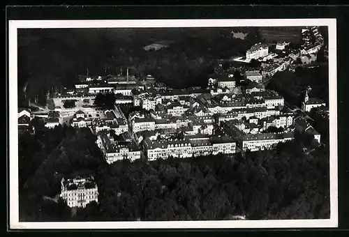 AK Franzensbad, Fliegeraufnahme des Ortes