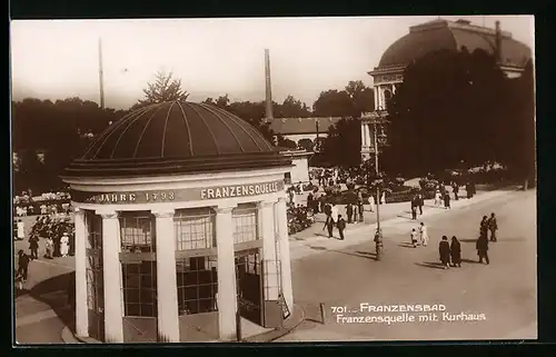 AK Franzensbad, Franzensquelle mit Kurhaus