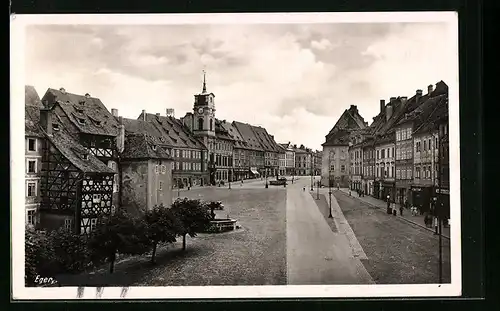 AK Eger, Platz aus der Vogelschau