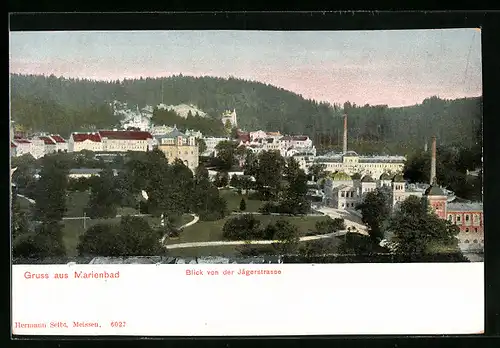 AK Marienbad, Blick von der Jägerstrasse