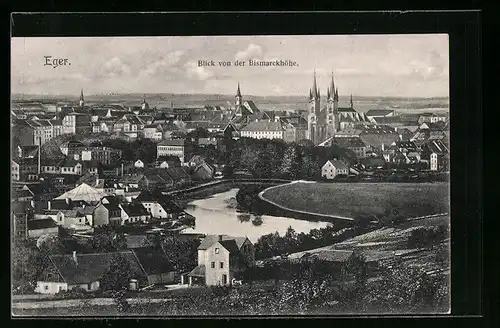 AK Eger, Blick von der Bismarckhöhe