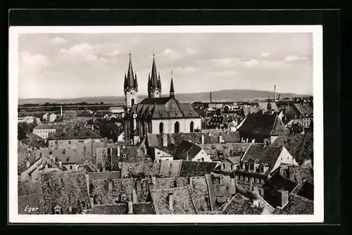 AK Eger, Teilansicht aus der Vogelschau