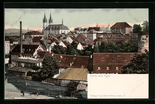 AK Eger, Teilansicht aus der Vogelschau