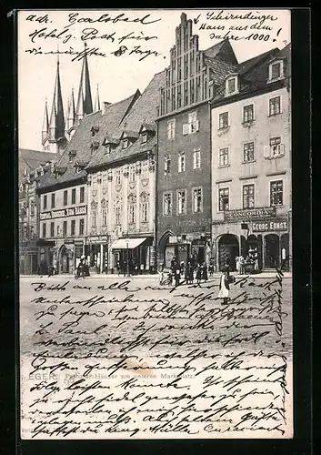 AK Eger, Patrizier-Häuser am unteren Marktplatz