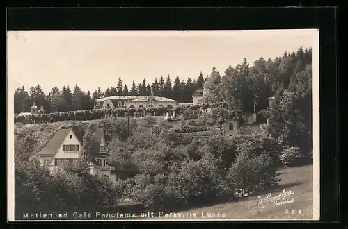 AK Marienbad, Cafe Panorama mit Parkvilla Lucha