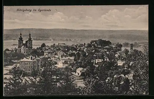 AK Königsberg a. E., Ortsansicht mit Kirche