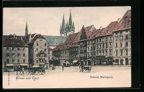 AK Eger, Unterer Marktplatz mit Apotheke