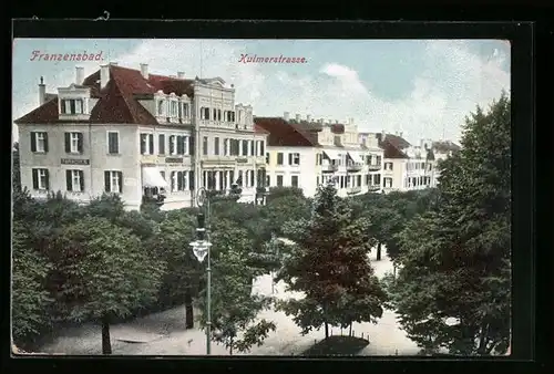 AK Franzensbad, Kulmerstrasse aus der Vogelschau