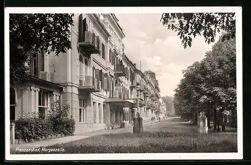 AK Franzensbad, Strassenpartie Morgenzeile