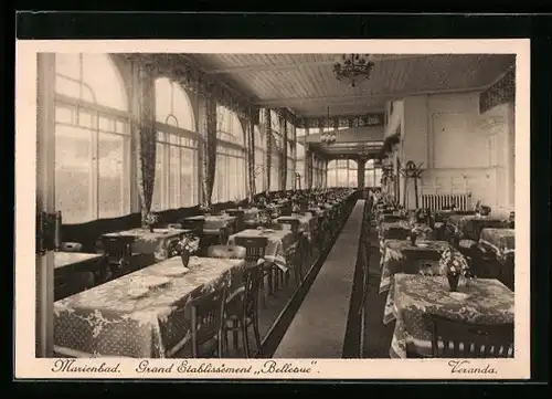 AK Marienbad, Gasthaus Bellevue, Veranda