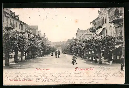 AK Franzensbad, Blick in die Kaiserstrasse