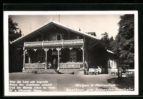 AK Glatzen, Gasthaus zum balzenden Auerhahn