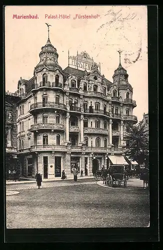 AK Marienbad, Vorderansicht vom Palast-Hotel Fürstenhof