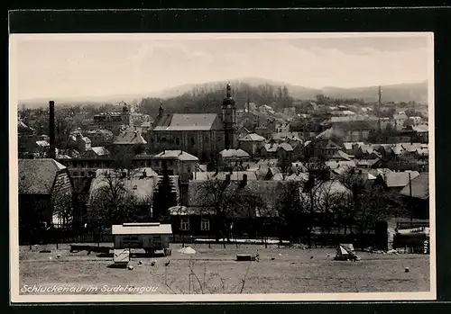 AK Schluckenau, Ortsansicht mit Kirche