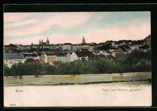 AK Saaz, Totalansicht von Westen aus gesehen