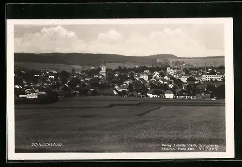 AK Schluckenau / Sluknov, Ortsansicht, Panorama