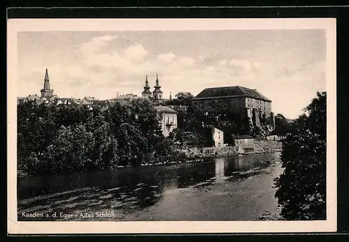 AK Kaaden / Kadan, Blick zum alten Schloss