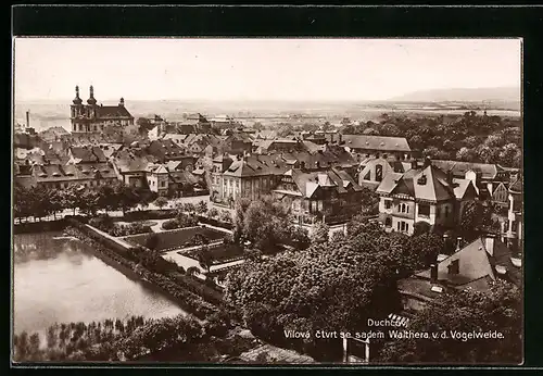 AK Dux / Duchcov, Villenviertel mit Walther v. d. Vogelweide-Anlagen