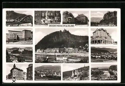 AK Bodenbach a. Elbe, Schäferwand, Schloss, Gesamtansicht