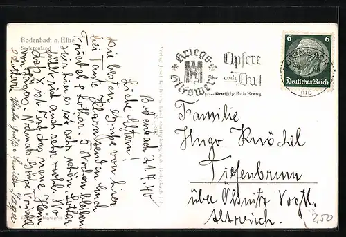 AK Bodenbach a. Elbe, Schäferwand, Schloss, Gesamtansicht