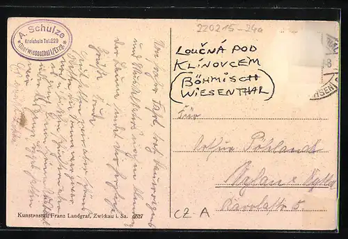 AK Oberwiesenthal, Ortspanorama aus der Vogelschau