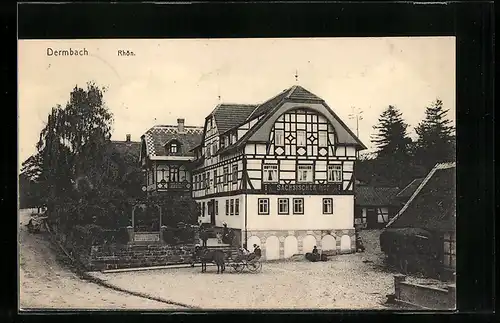 AK Dermbach, Gasthaus Sächsischer Hof mit Kutsche