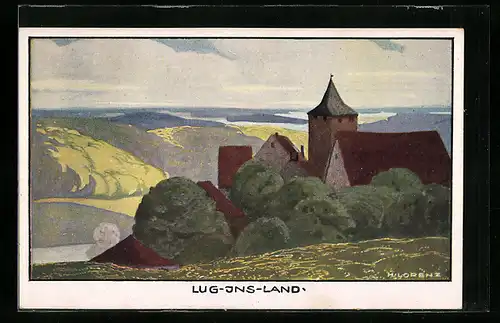 Künstler-AK Luginsland, Burg Rothenfels a.M.