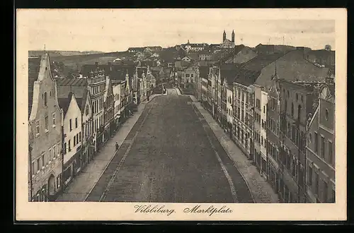 AK Vilsbiburg, Der Marktplatz aus der Vogelschau