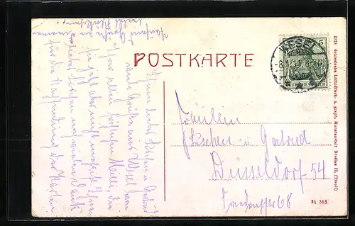 AK Wesel, Willibrordiplatz mit Gemeindehaus