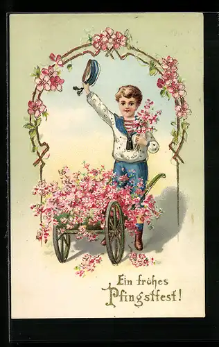 AK Junge im Matrosenanzug zu Pfingsten