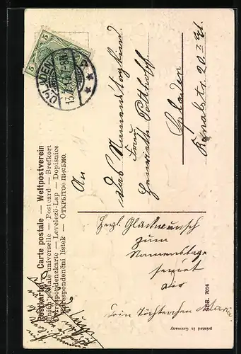 AK Kinder mit Blumengirlanden zu Namenstag