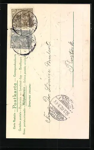 AK Eierschale mit Veilchen