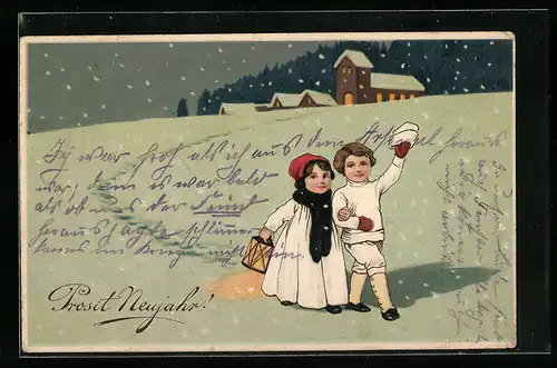 AK Kinder im Schnee, Prosit Neujahr