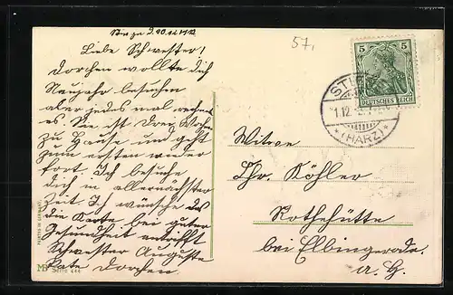 AK Jahreszahl 1913 mit Kleeblättern