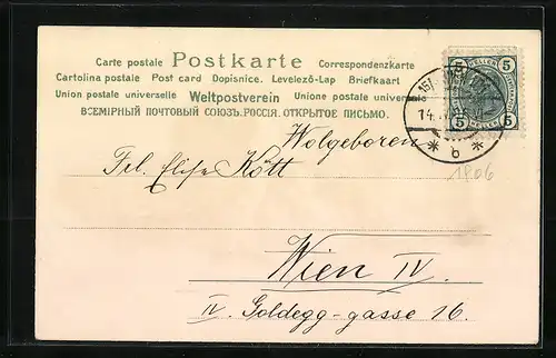 AK Zwei Osterhasen im Stall am Futternapf, Ostergruss