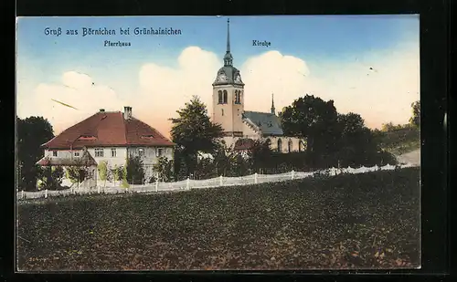 AK Börnichen, Pfarrhaus u. Kirche