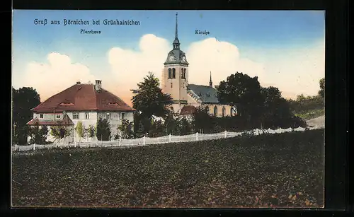 AK Börnichen, Pfarrhaus u. Kirche