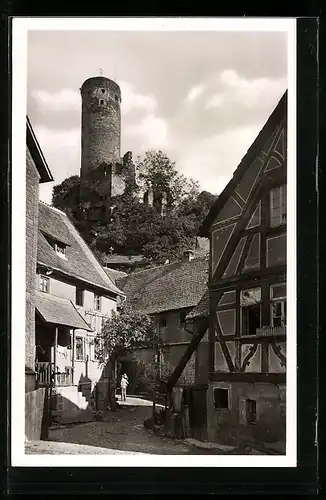 AK Eppstein im Taunus, Ortspartie mit Turm