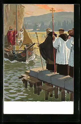 Künstler-AK Überführung der Reliquien des hl. Gregor