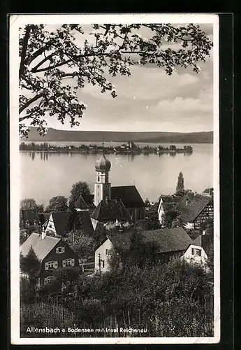 AK Allensbach, Ortsansicht mit Insel Reichenau