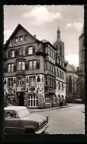 AK Villingen, Strassenpartie mit Gasthaus Raben