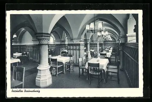 AK Braunschweig, Gasthaus Ratskeller, Innenansicht