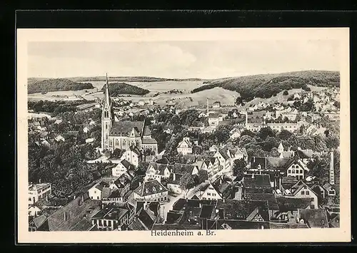 AK Heidenheim a. Br., Teilansicht mit Kirche