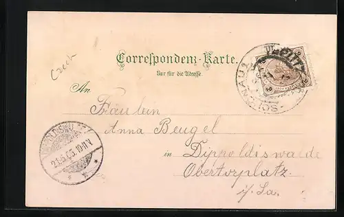 Lithographie Teplitz, Restaurant am Schlossberg, Seumerpark, Panorama